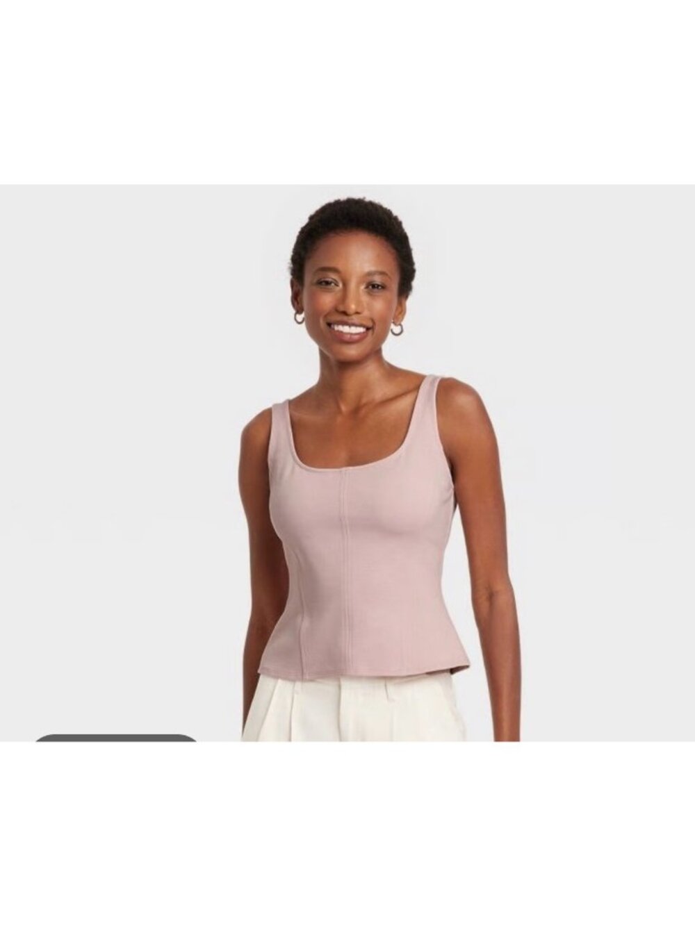 A New Day Square Neck Corset Tank Top in blush pink size XL NWT
